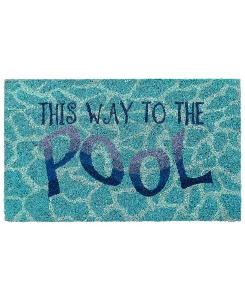 Liora Manne' Natura This Way To The Pool Water Aqua 2' x 3' Outdoor Area Rug