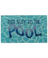 Liora Manne' Natura This Way To The Pool Water Aqua 2' x 3' Outdoor Area Rug