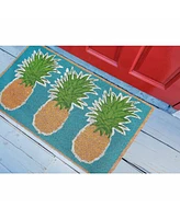 Liora Manne' Natura Pineapples Aqua 2' x 3' Outdoor Area Rug