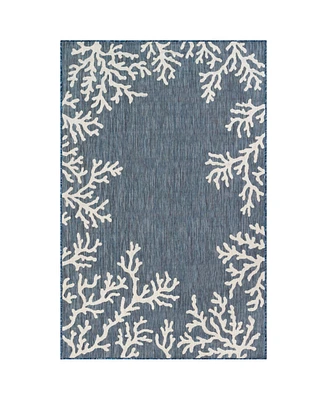 Liora Manne' Carmel Coral Border 7'10" x 9'10" Outdoor Area Rug