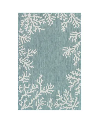 Liora Manne' Carmel Coral Border 7'10" x 9'10" Outdoor Area Rug