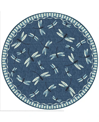 Liora Manne' Carmel Dragonfly 7'10" x Round Rug