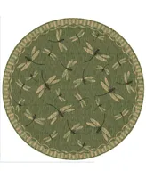 Liora Manne' Carmel Dragonfly 7'10" x Round Rug