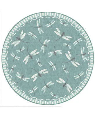 Liora Manne' Carmel Dragonfly 7'10" x 7'10" Round Rug