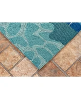 Liora Manne' Frontporch This Way To The Pool Aqua 2'6" x 4' Outdoor Area Rug