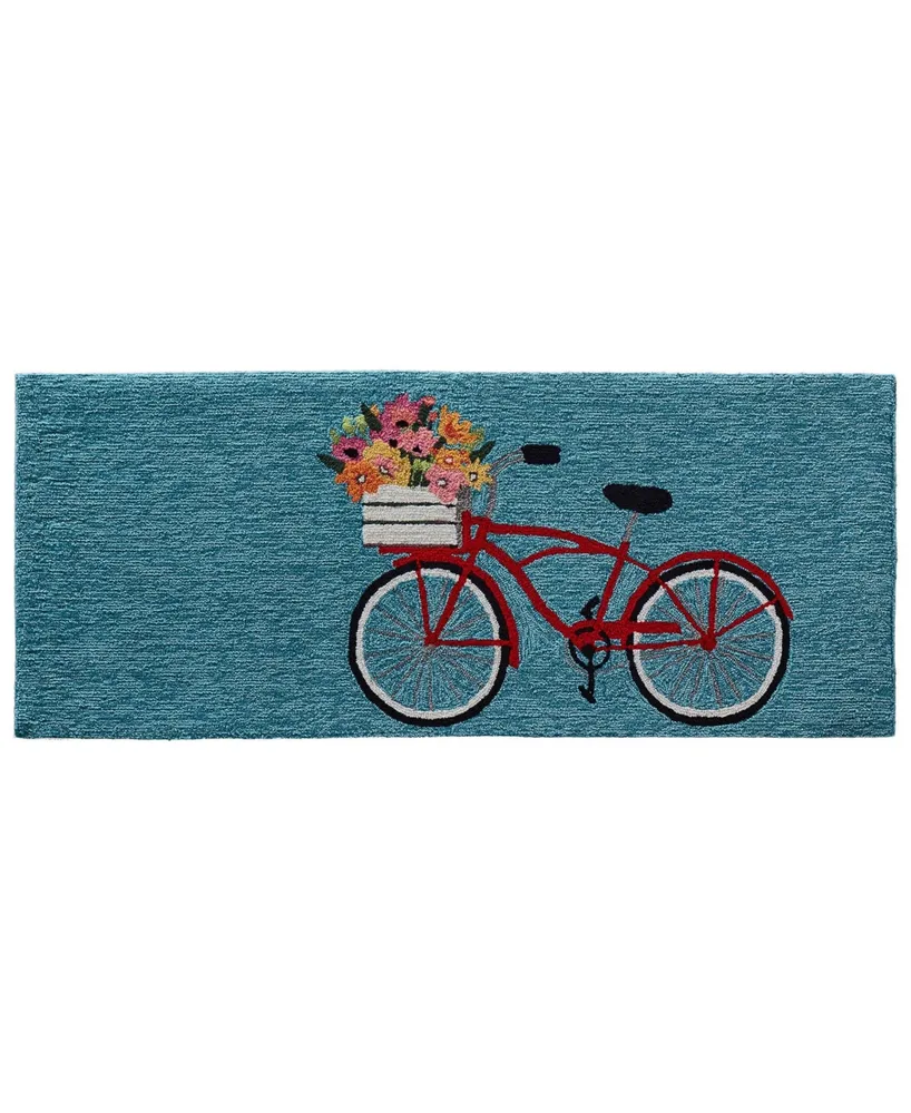 Liora Manne' Frontporch Bike Ride Blue 2' x 5' Runner Rug