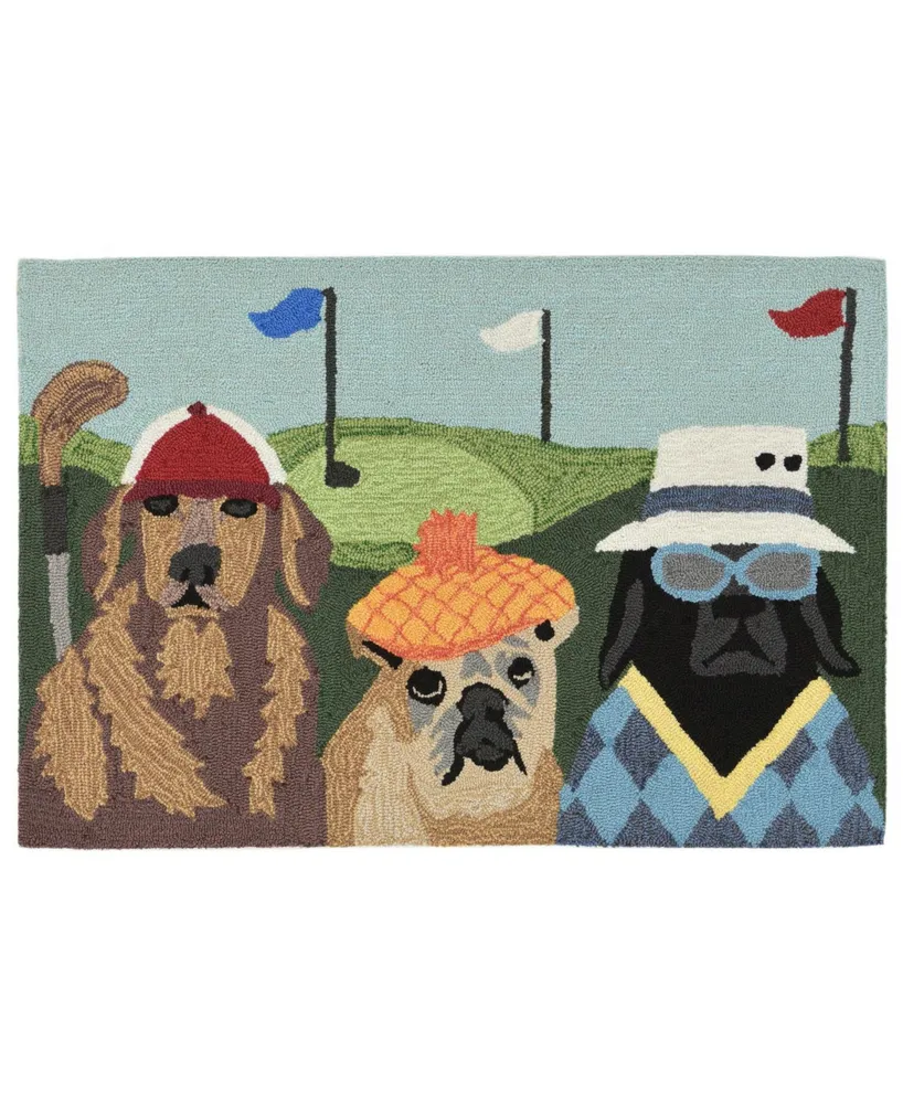 Liora Manne' Frontporch Putts and Mutts Multi 2' x 3' Outdoor Area Rug