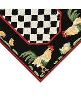 Liora Manne' Frontporch Rooster Black and Gray 5' x 7'6" Outdoor Area Rug