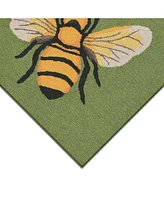 Liora Manne' Frontporch Bee Green 2'6" x 4' Outdoor Area Rug