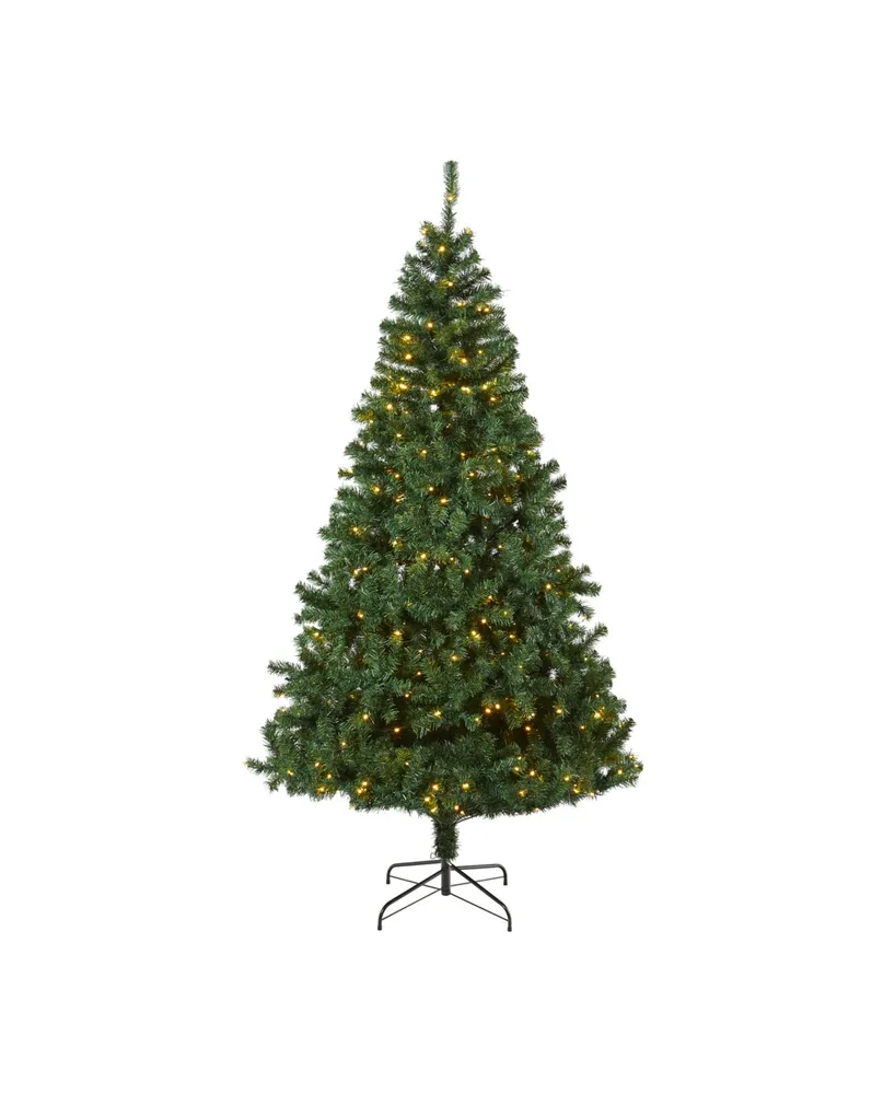 Nearly Natural Northern Tip Pine Artificial Christmas Tree with Clear Led Lights