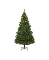 Nearly Natural Northern Tip Pine Artificial Christmas Tree with Clear Led Lights