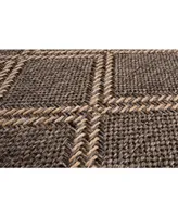 Portland Textiles Palermo Diamond Brown 6'7" x 9'6" Outdoor Area Rug