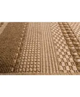 Portland Textiles Napoli Large Stripe Brown 6'7" x 9'6" Outdoor Area Rug