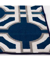 Portland Textiles Tropicana Dolliver Blue 5' x 7'3" Outdoor Area Rug
