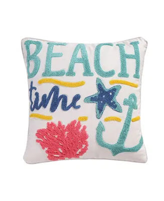 Homthreads Playa Vista Beach Time Pillow, 18" x 18"