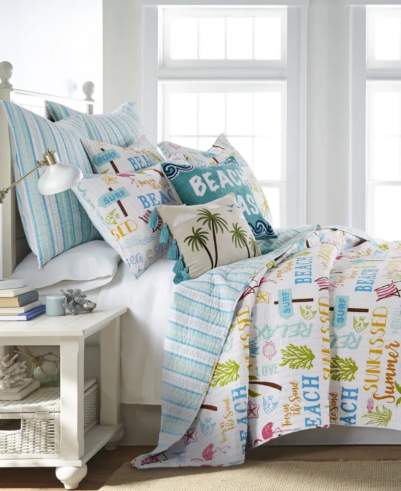 Homthreads Beach Days Euro Shams, Set of 2