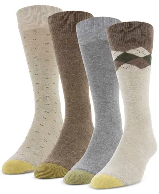 Men's 4-Pack Casual Argyle Crew Socks