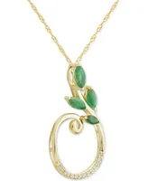 Emerald (5/8 ct. t.w.) & Diamond (1/20 ct. t.w.) 18" Pendant Necklace in 14k Gold