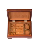 Mele Co. Carmen Wooden Jewelry Box in Walnut Finish