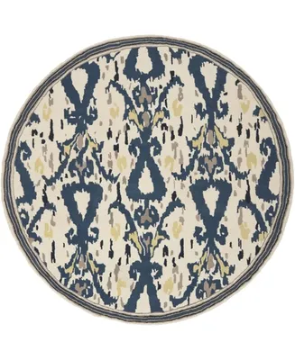 Martha Stewart Collection Ikat Pendant MSR4553B Bone 4' x 4' Round Area Rug