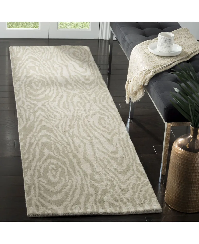 Martha Stewart Collection Layered Faux Bois MSR4534B Beige 2'3" x 8' Runner Rug