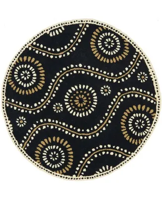 Martha Stewart Collection Ogee Dot MSR4532A Black 8' x 8' Round Area Rug