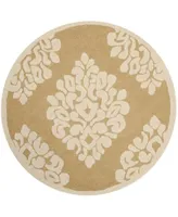 Martha Stewart Collection Floret Damask MSR4545C Beige 4' x 4' Round Area Rug