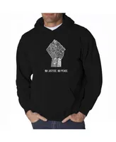 La Pop Art Men's Word Hooded Sweatshirt - No Justice, Peace