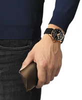 Tissot Men's Swiss Automatic Seastar 1000 Powermatic 80 Black Rubber Strap Watch 43mm