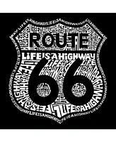 La Pop Art Men's Word Hooded Sweatshirt - Route 66 Life is a Highway