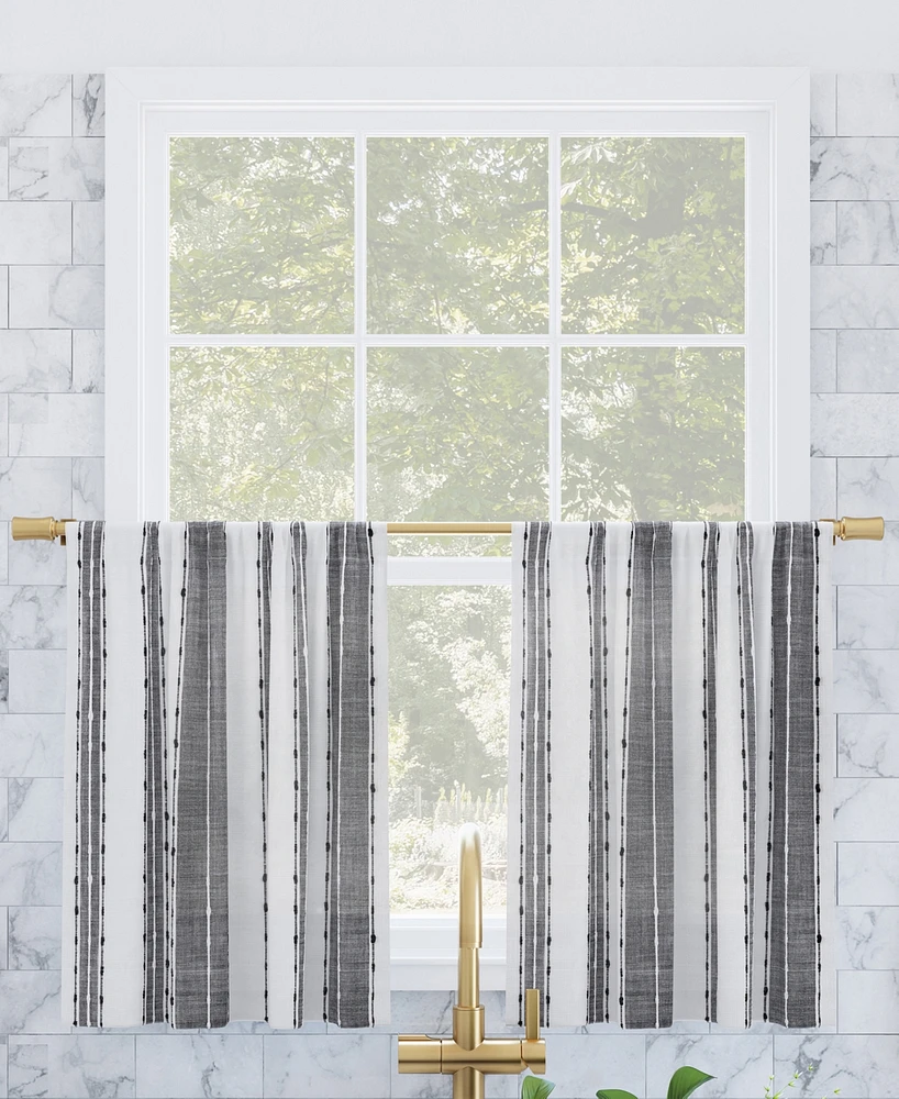 Archaeo Slub Texture Stripe Cafe Curtain Pair, 52" x 36"