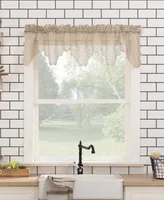 No. 918 Alison Floral Lace Sheer Rod Pocket Kitchen Curtain Valance