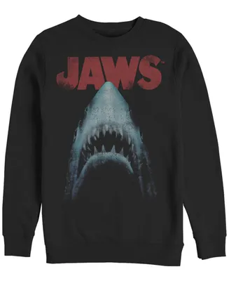 Fifth Sun Men's Jaws Poster Crew Fleece Pullover T-shirt