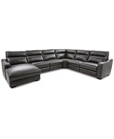 Gabrine -Pc. Leather Sectional with 2 Power Headrests & Chaise