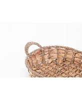 Vintiquewise Seagrass Small Fruit Bread Basket Tray with Handles