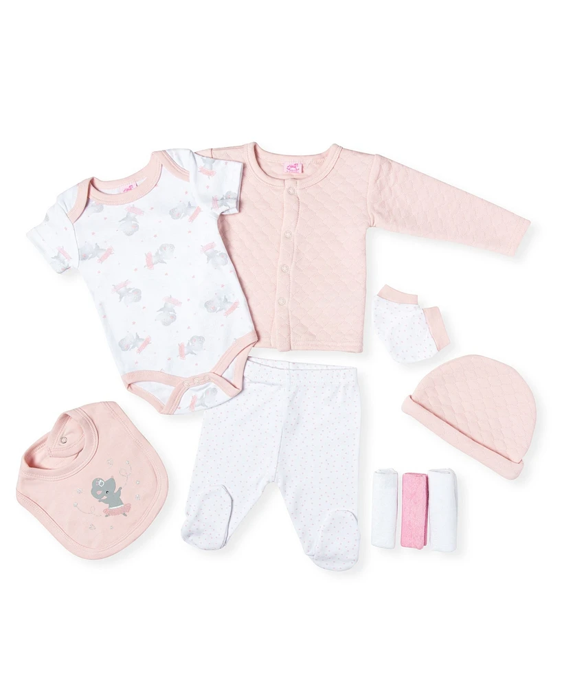 Rock-a-Bye Baby Boutique Baby Girls Ballerina Mouse 9 Piece Quilted Layette Gift Set