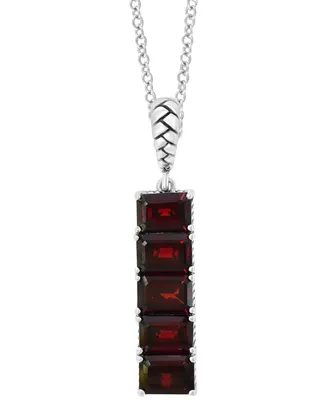 Effy Rhodolite Garnet Vertical Bar 18" Pendant Necklace (6-1/5 ct. t.w.) in Sterling Silver