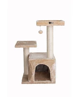 Armarkat Classic Real Wood Cat Tree A3207, 32-Inch Beige - Perfect for Your Feline Friend affordable cattower