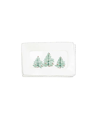 Vietri Lastra Holiday Small Rectangular Tray