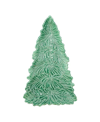 Vietri Lastra Holiday Figural Tree Small Platter