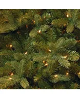 National Tree 7.5' "Feel Real" Downswept Douglas Fir Hinged Tree with 750 Clear Lights