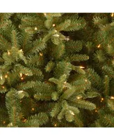 National Tree 9' "Feel Real" Tiffany Fir Slim Hinged Tree with 800 Clear Lights