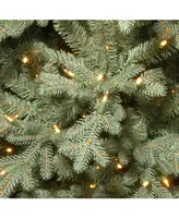 National Tree 7.5' Feel Real Buckingham Blue Spruce Hinged Tree with 650 Clear Lights