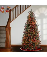 National Tree 7.5' Fraser Slim Fir Hinged Tree with 600 Multi Lights