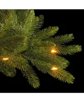 National Tree 7.5' Feel Real Grande Fir Pencil Slim Hinged Tree with 350 Clear Lights