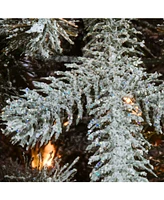 National Tree Company Snowy Morgan Spruce Entrance Tree with Clear Lights