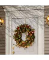 National Tree Company 24" Wreath w/ 50 Warm White Battery Led