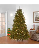 National Tree 7' Dunhill Fir Hinged Tree with 700 Clear Lights