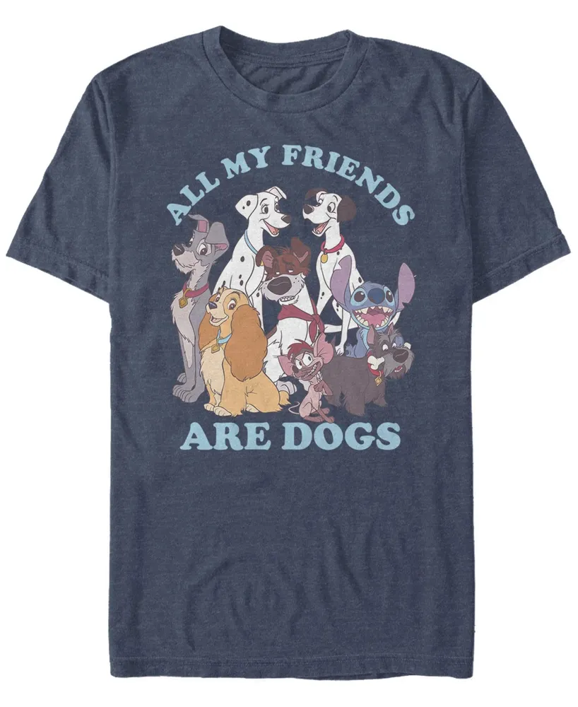 Fifth Sun Men's Disney Multi Franchise Dog Friends Short Sleeve T-shirt