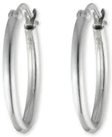 Lauren Ralph Lauren Small Polished Hoop Earrings in Sterling Silver, 1"